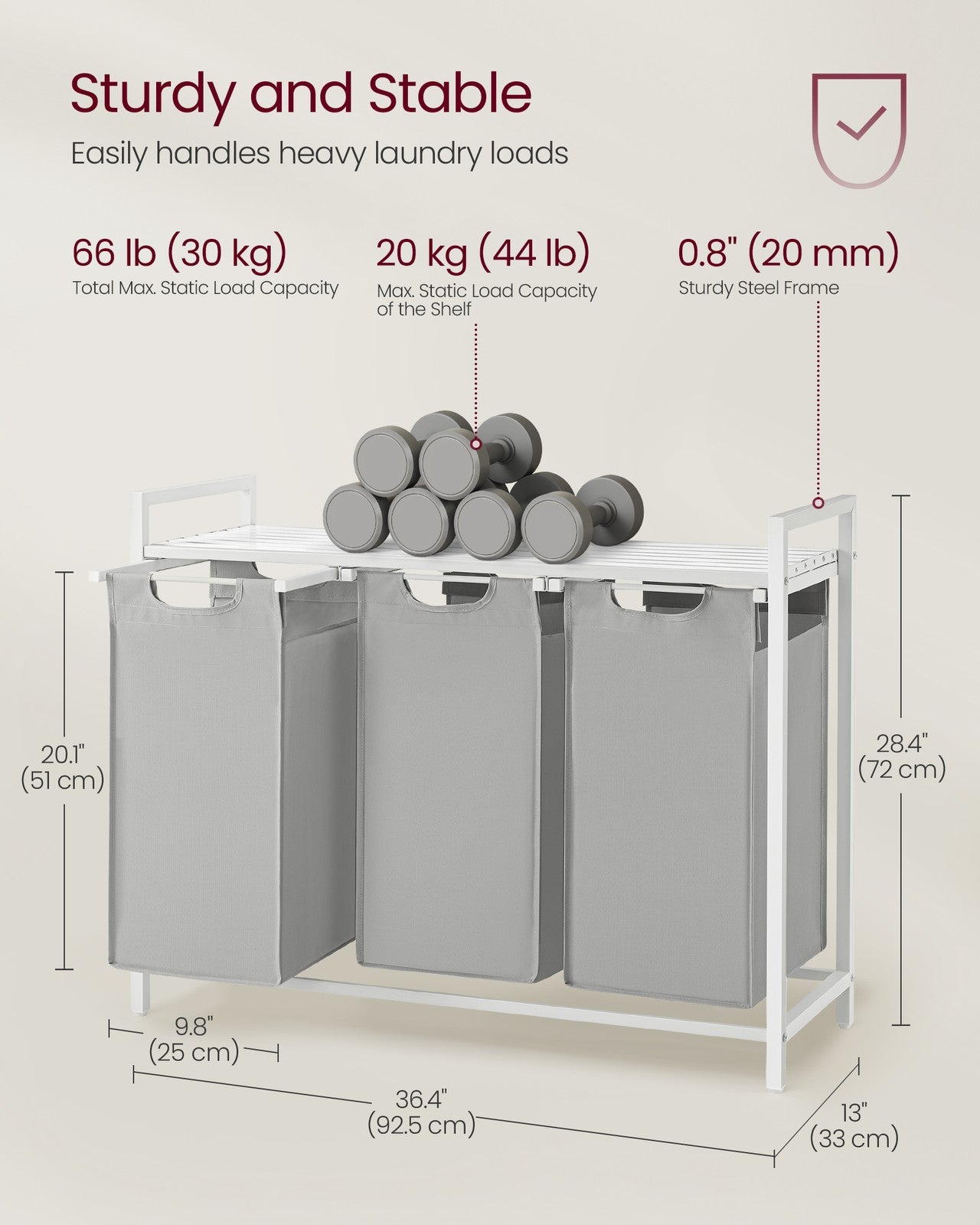 Laundry Basket with 3 Pull-Out and Removable Bags - image 51