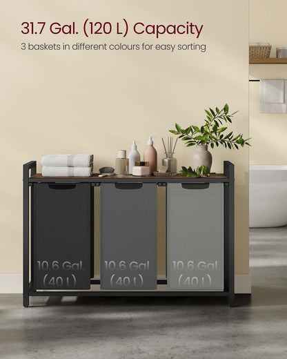 Laundry Basket with 3 Pull-Out and Removable Bags - image 57