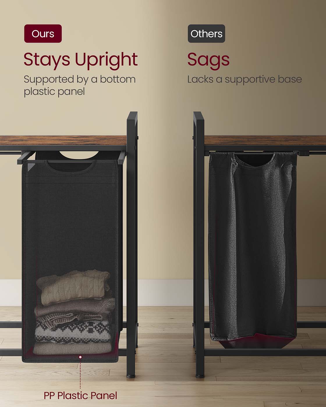 Laundry Basket with 3 Pull-Out and Removable Bags - image 59