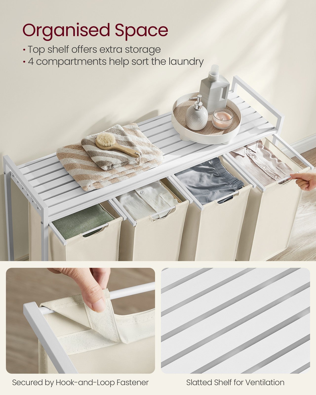 Laundry Basket with 3 Pull-Out and Removable Bags - image 42