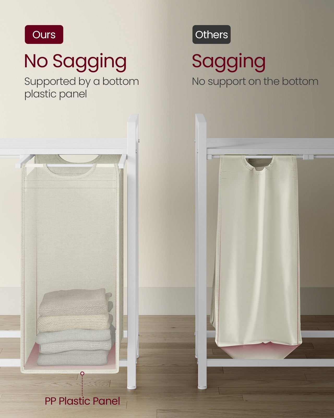 Laundry Basket with 3 Pull-Out and Removable Bags - image 43