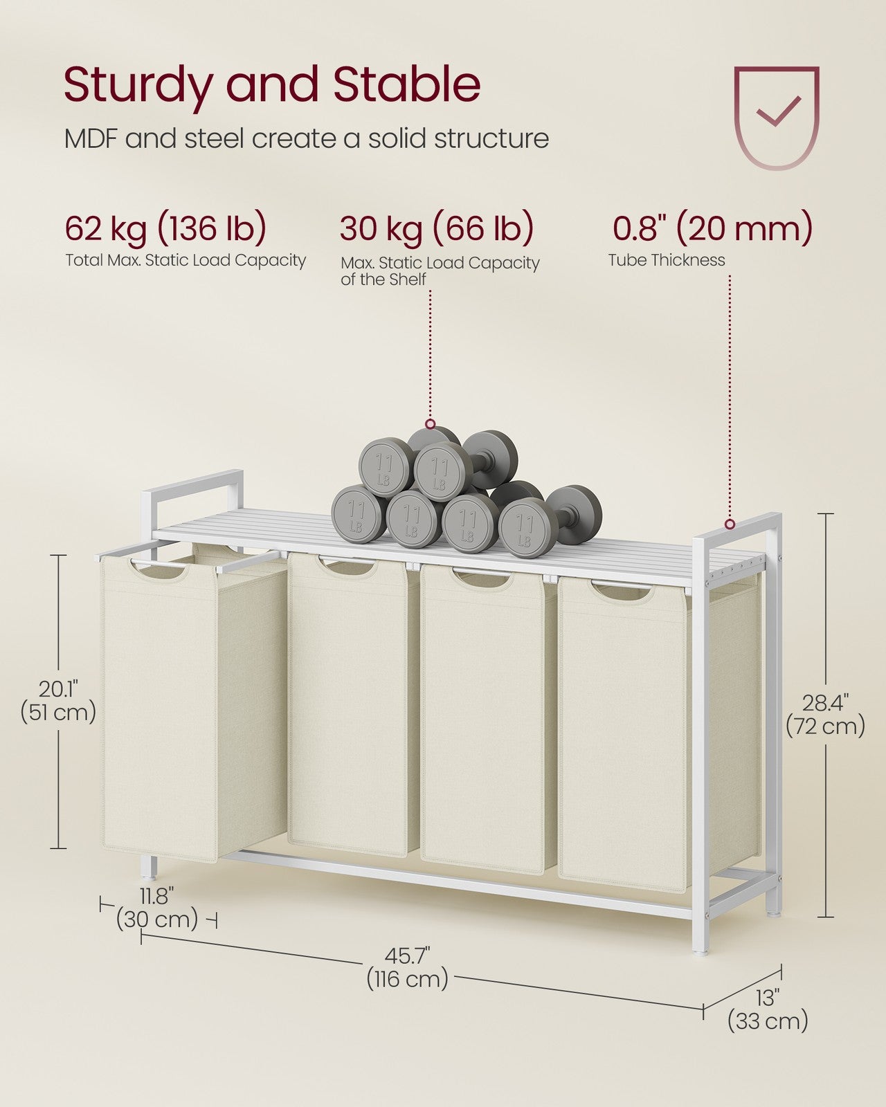 Laundry Basket with 3 Pull-Out and Removable Bags - image 44