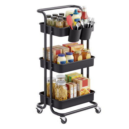 3-Tier Storage Cart Black - image 1