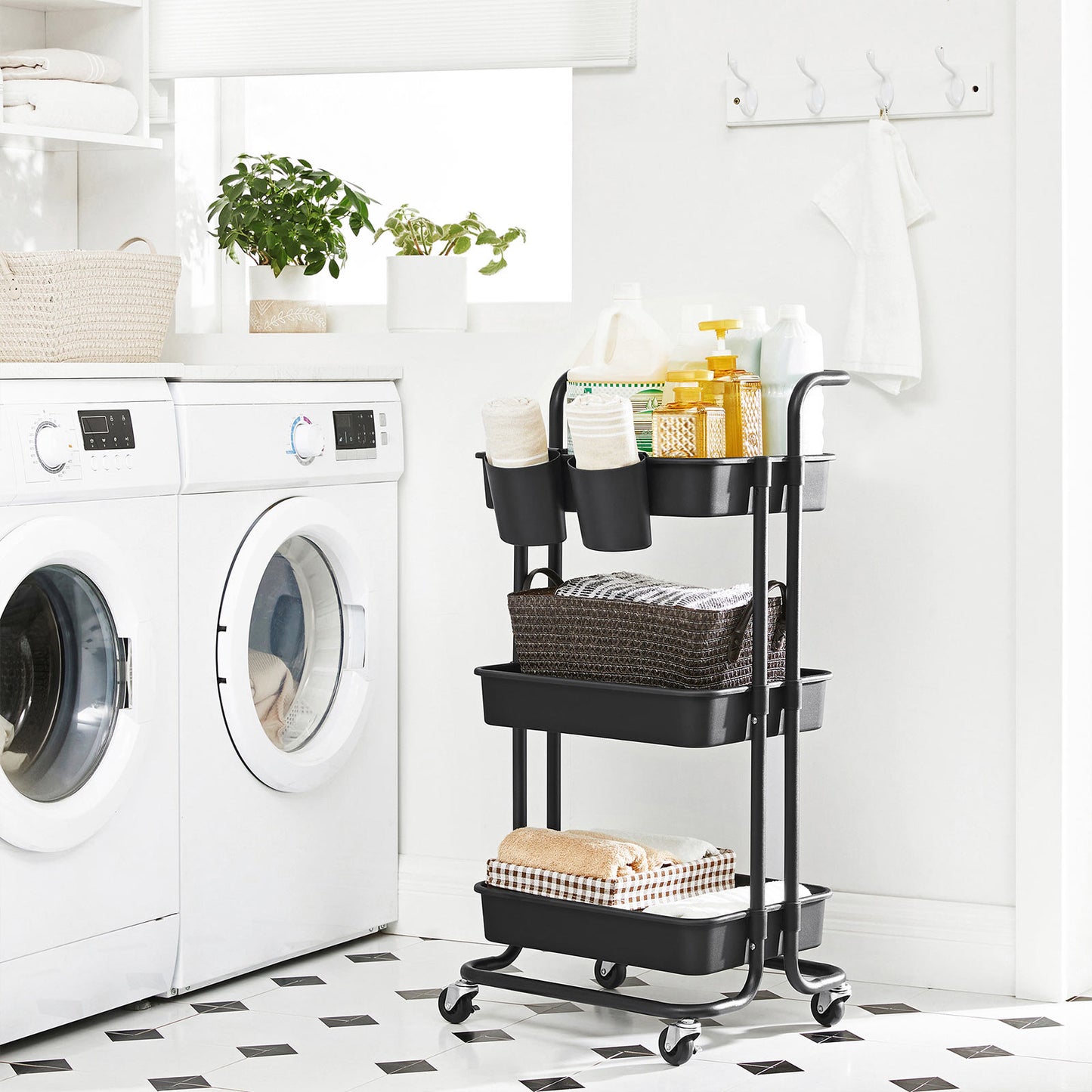 3-Tier Storage Cart Black - image 3