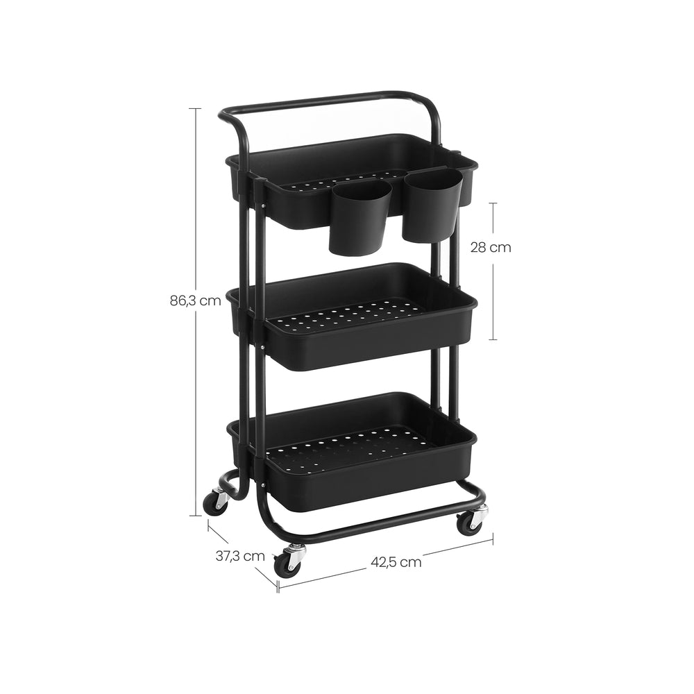 3-Tier Storage Cart Black - image 11