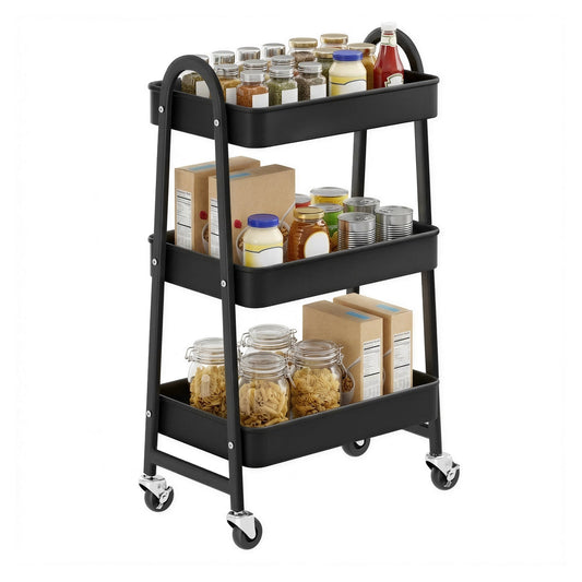 3-Tier Rolling Cart Black - image 1