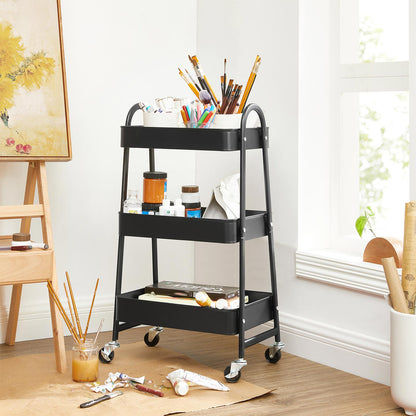 3-Tier Rolling Cart Black - image 3