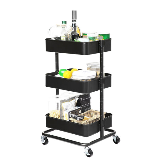 3-Tier Metal Rolling Cart - image 1