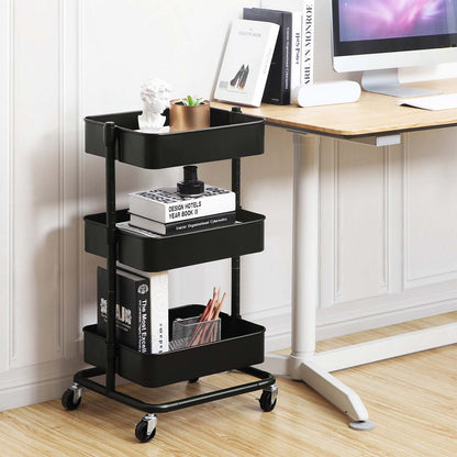 3-Tier Metal Rolling Cart - image 4