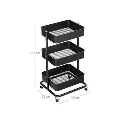 3-Tier Metal Rolling Cart - image 8
