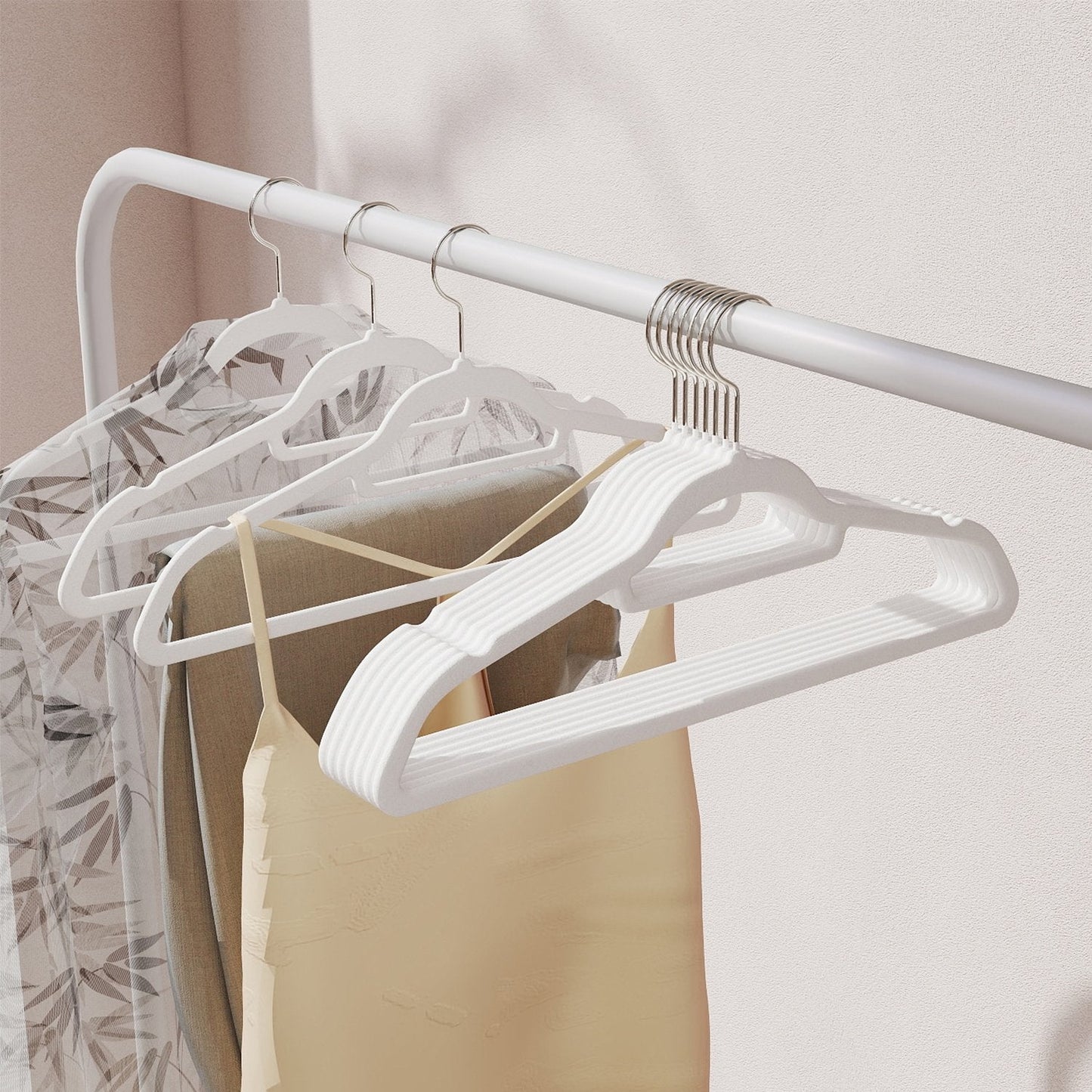 Velvet Hangers, Set of 50 Clothes Hanger with Rose Gold Swivel Hook, Non-Slip - image 1