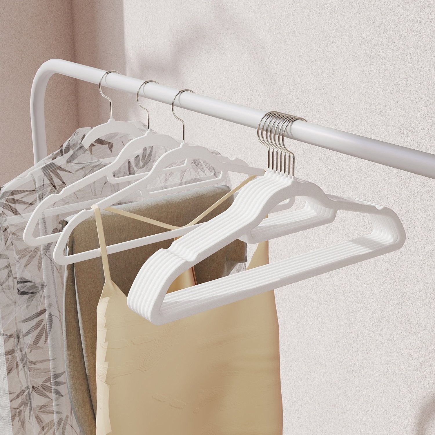 Velvet Hangers, Set of 50 Clothes Hanger with Rose Gold Swivel Hook, Non-Slip - image 1