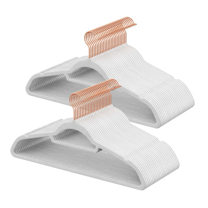 Velvet Hangers, Set of 50 Clothes Hanger with Rose Gold Swivel Hook, Non-Slip - image 1