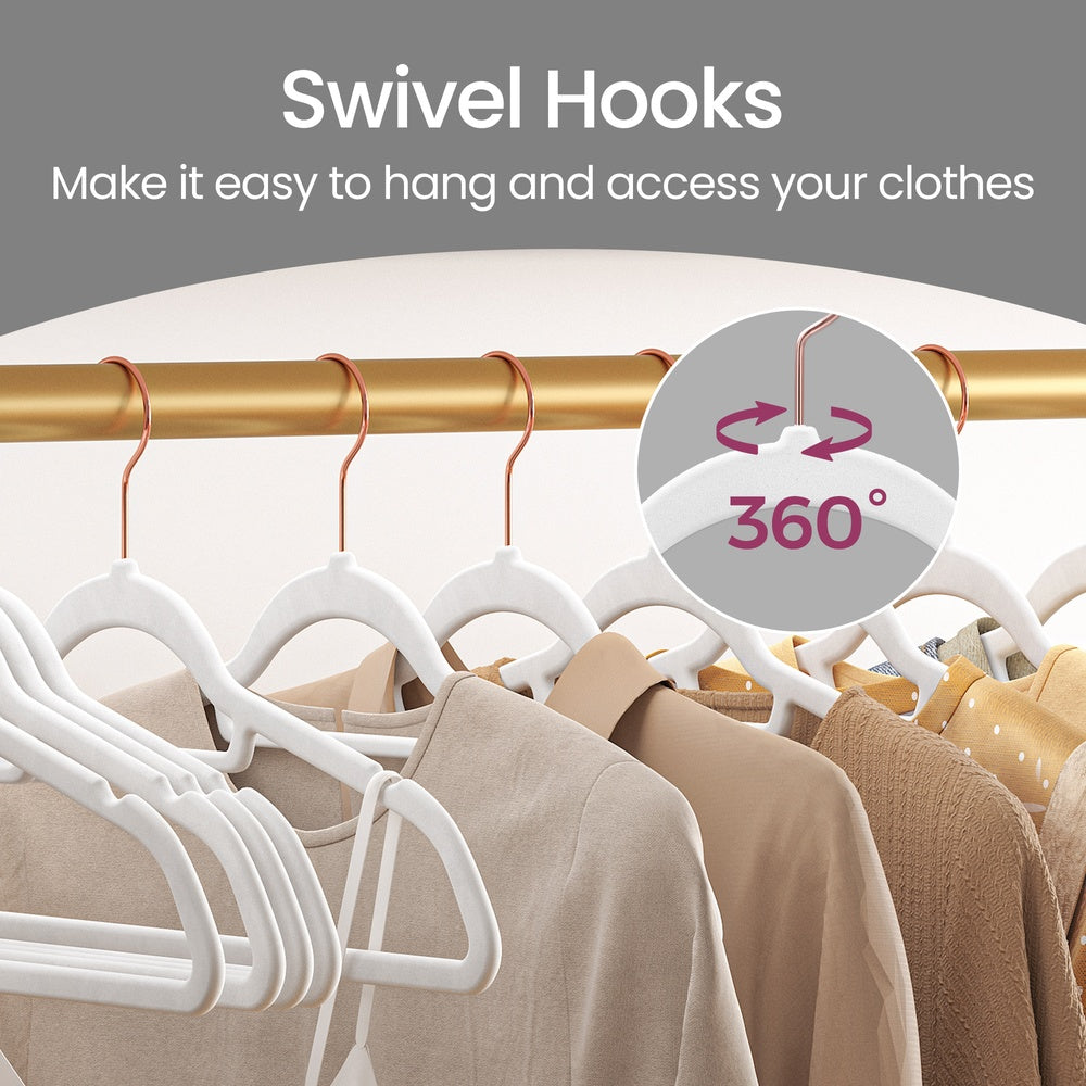 Velvet Hangers, Set of 50 Clothes Hanger with Rose Gold Swivel Hook, Non-Slip - image 3