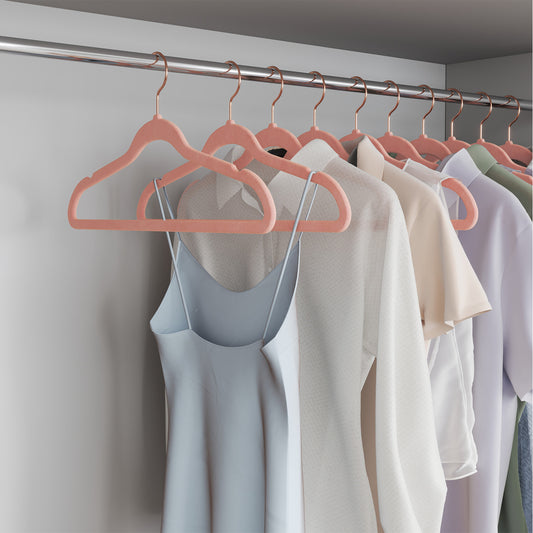 Velvet Hangers 20 Pack, Non-Slip Hangers with Rose Gold-Color Swivel Hooks, Slim Hangers for Closet - image 1