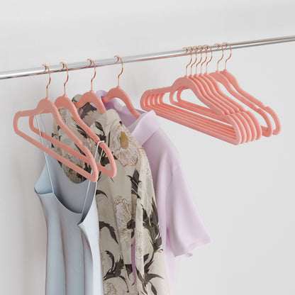 Velvet Hangers 20 Pack, Non-Slip Hangers with Rose Gold-Color Swivel Hooks, Slim Hangers for Closet - image 2