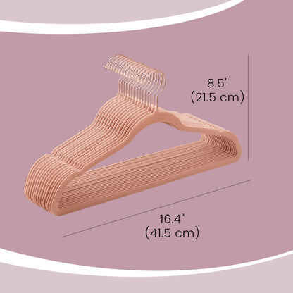 Velvet Hangers 20 Pack, Non-Slip Hangers with Rose Gold-Color Swivel Hooks, Slim Hangers for Closet - image 5