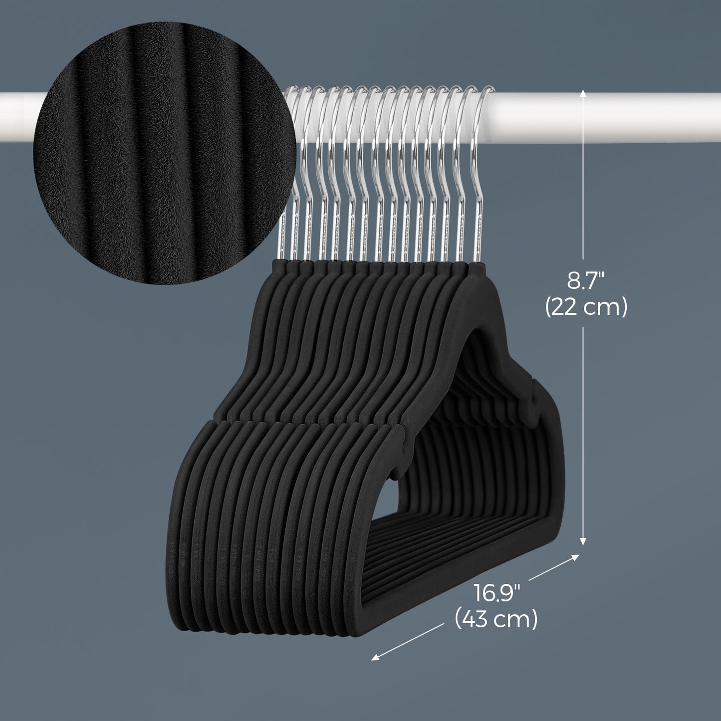 Velvet Hangers 50 Pack, Non-Slip Clothes Hangers, Suit Hangers with Shoulder Notches - image 5
