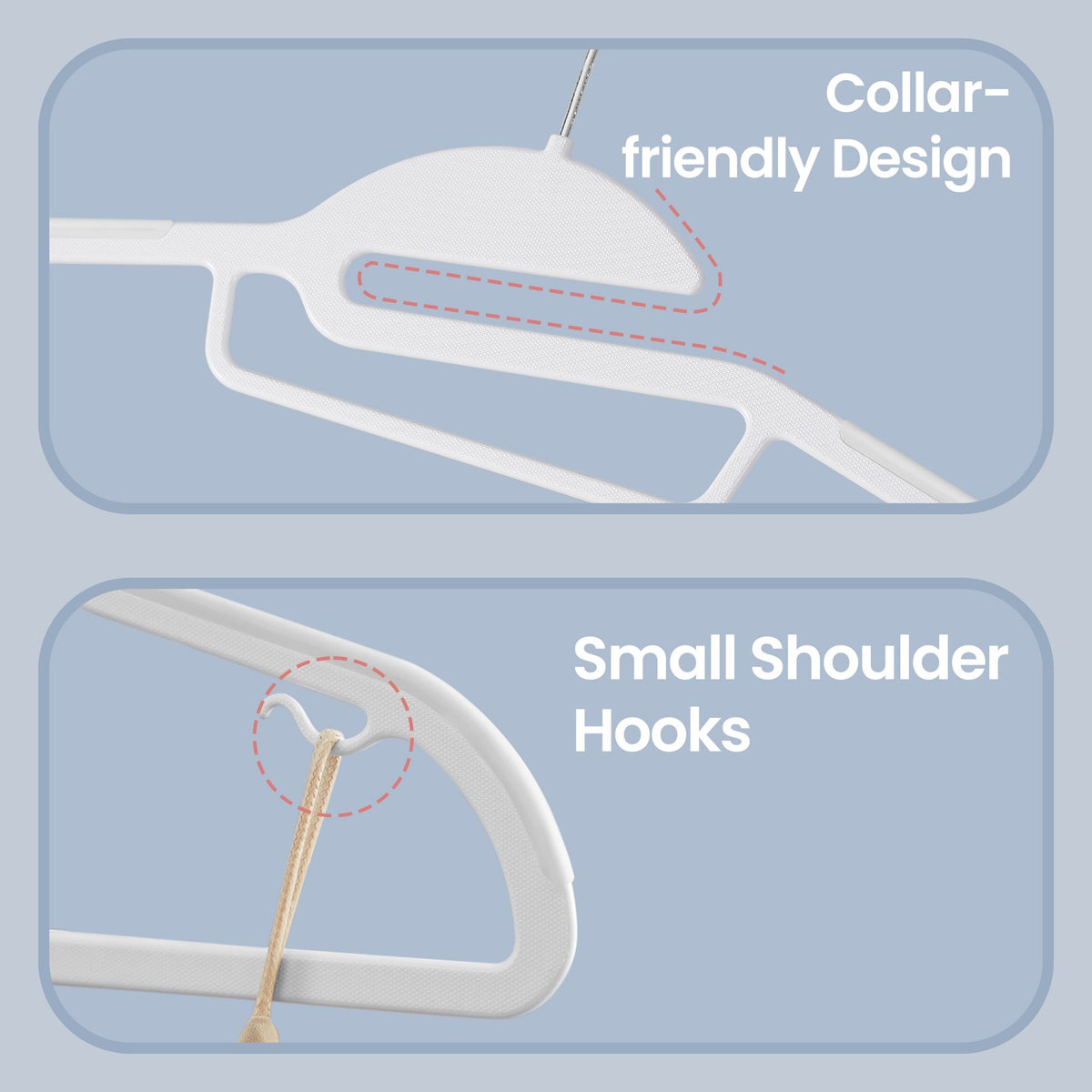 50 Pack Coat Hangers, Heavy-Duty Plastic Suit Hangers - image 7