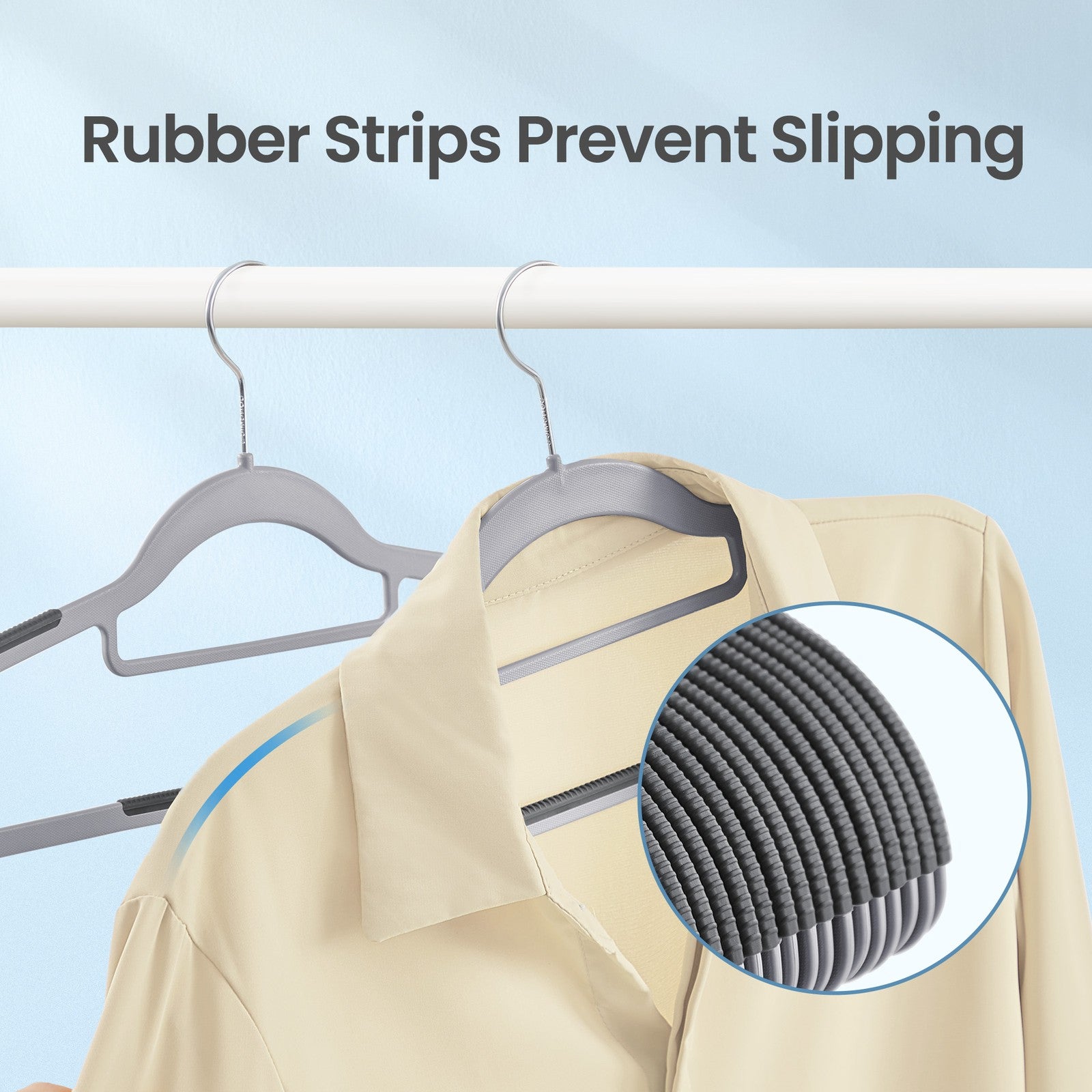 Set of 30 Clothes Hangers, Slim Non-Slip Plastic Hangers, Heavy Duty for Wardrobe - image 5