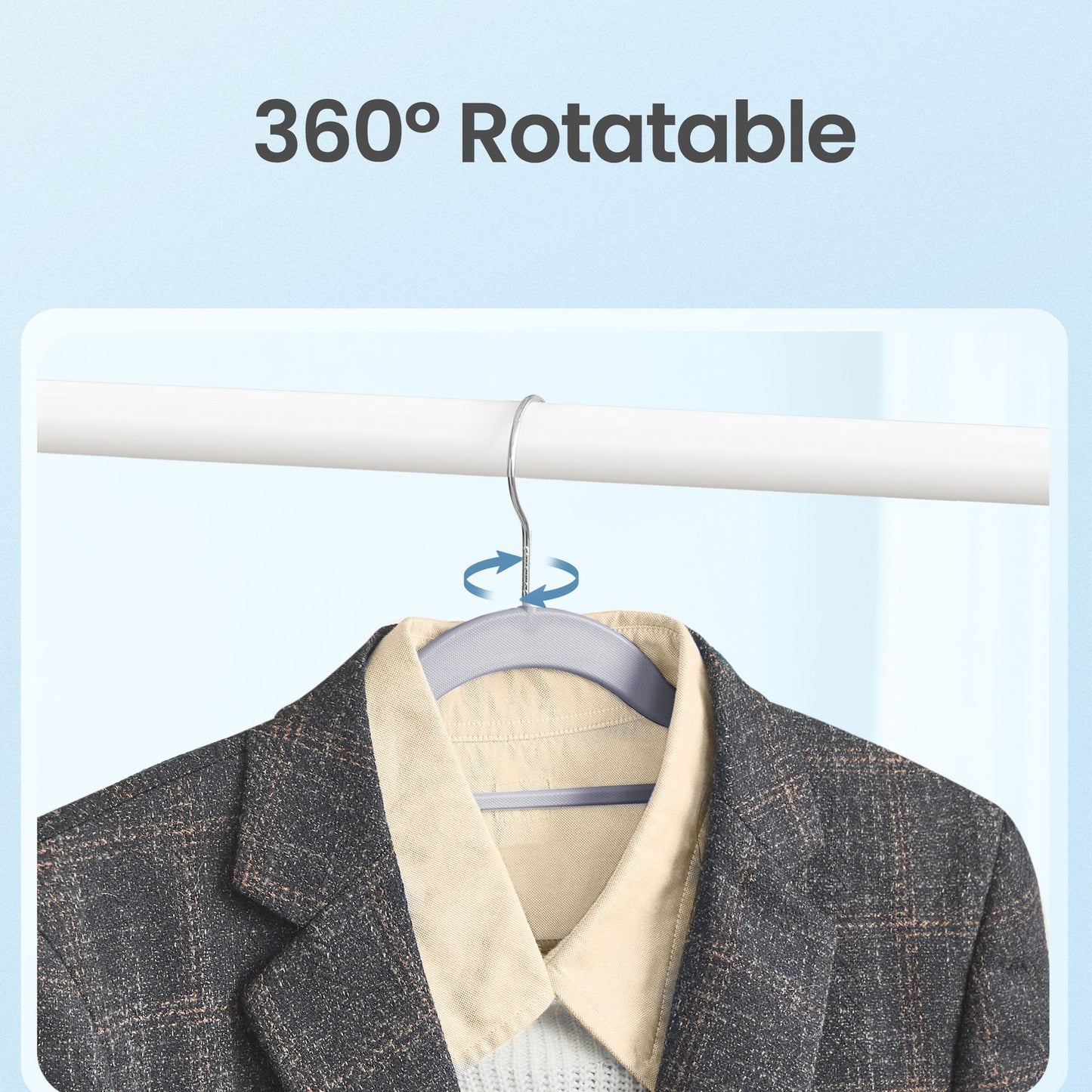 Set of 30 Clothes Hangers, Slim Non-Slip Plastic Hangers, Heavy Duty for Wardrobe - image 6