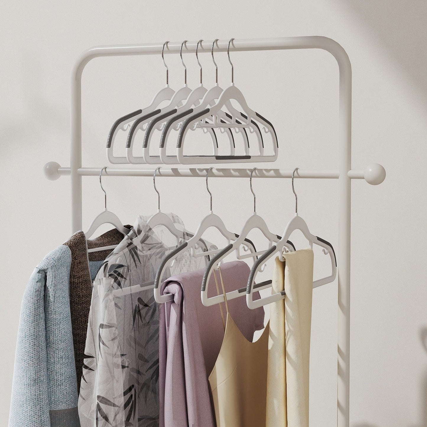 Set of 30 Clothes Hangers, Slim Non-Slip Plastic Hangers, Heavy Duty for Wardrobe - image 9