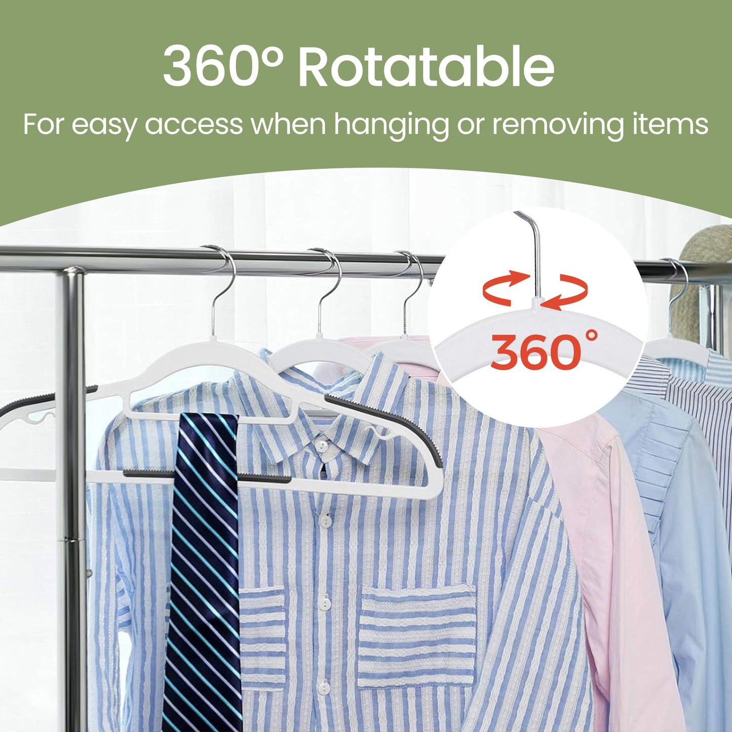 Set of 30 Clothes Hangers, Slim Non-Slip Plastic Hangers, Heavy Duty for Wardrobe - image 11
