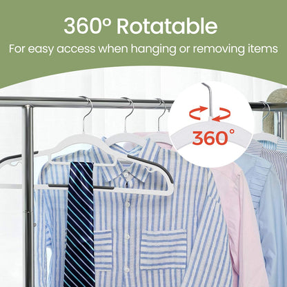 Set of 30 Clothes Hangers, Slim Non-Slip Plastic Hangers, Heavy Duty for Wardrobe - image 11