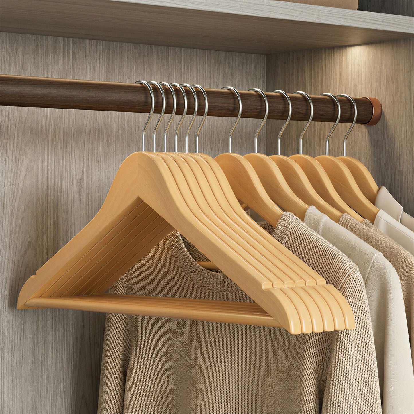 Wooden Hangers, Set of 20, Solid Wood Coat Hangers - image 13