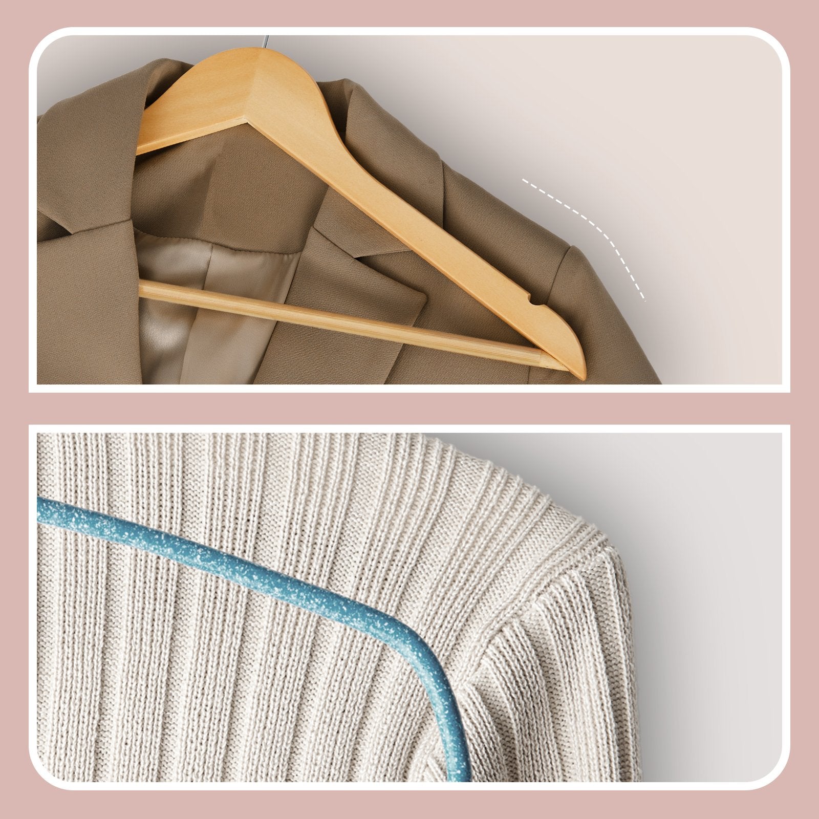 Wooden Hangers, Set of 20, Solid Wood Coat Hangers - image 16