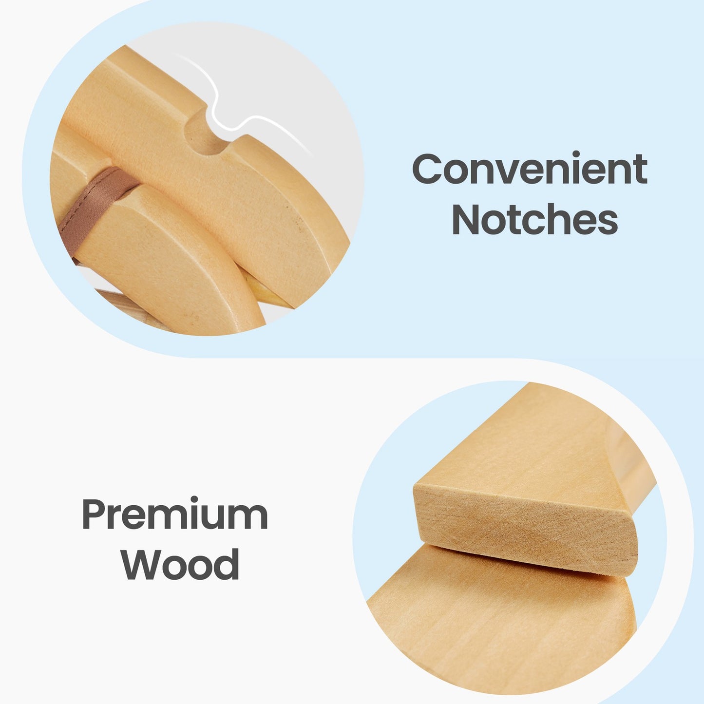 Wooden Hangers, Set of 20, Solid Wood Coat Hangers - image 7