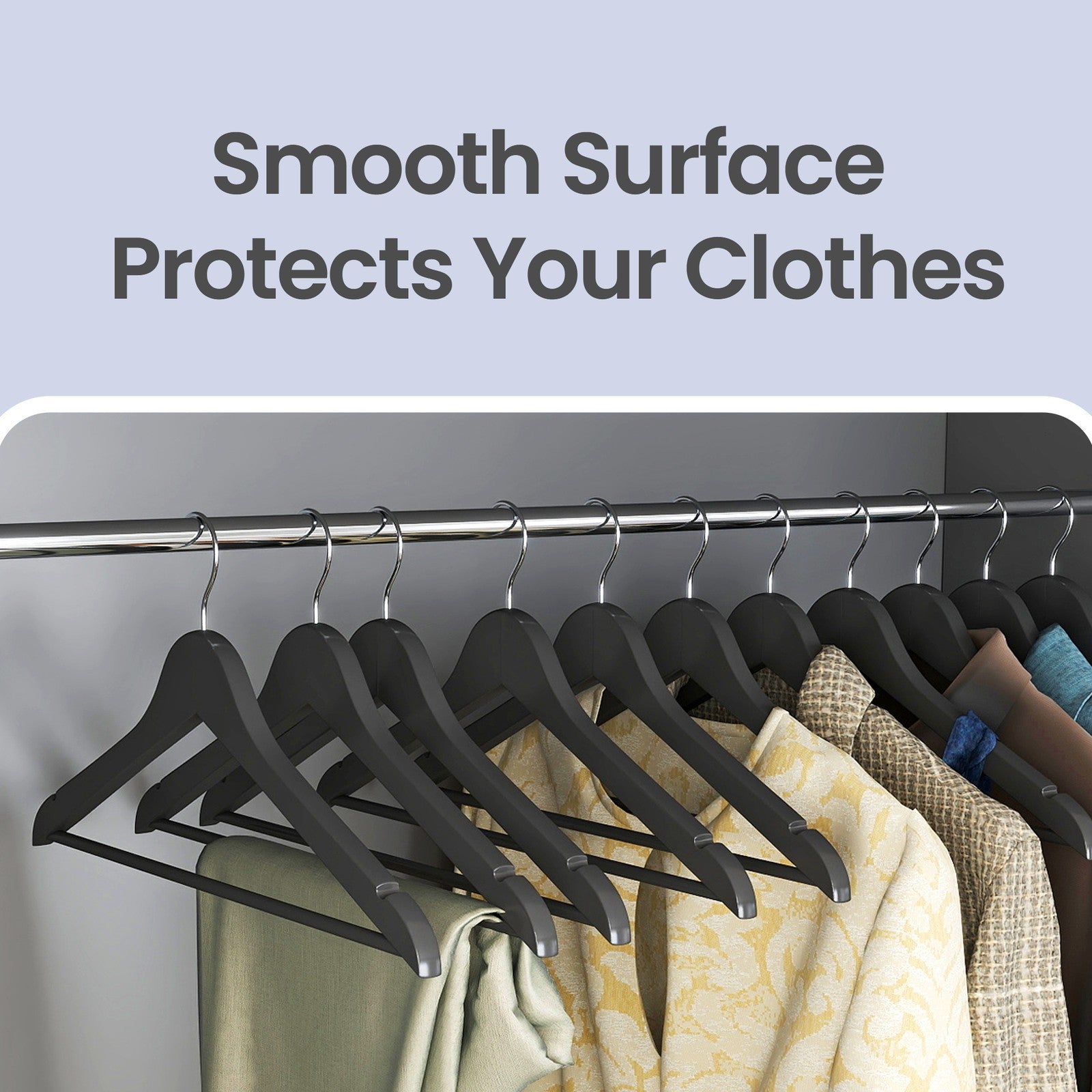 Wooden Hangers, Set of 10, Solid Wood Coat Hangers, Notches - image 16