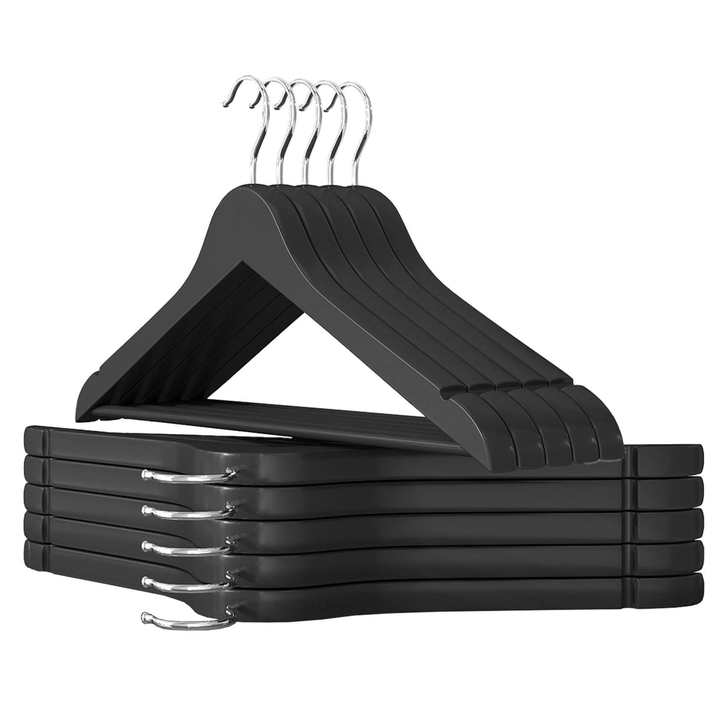 Wooden Hangers, Set of 10, Solid Wood Coat Hangers, Notches - image 2