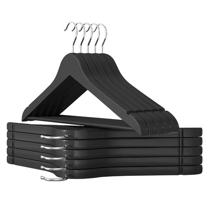 Wooden Hangers, Set of 10, Solid Wood Coat Hangers, Notches - image 2