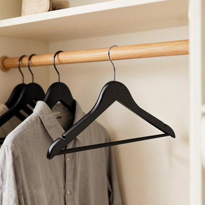 Wooden Hangers, Set of 10, Solid Wood Coat Hangers, Notches - image 4