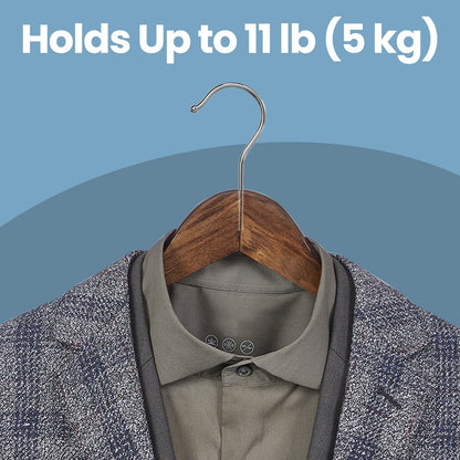 Wooden Hangers, Set of 10, Solid Wood Coat Hangers, Notches - image 20