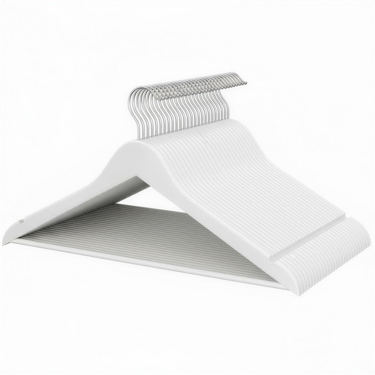 Set of 30 Clothes Hangers, Solid Birch Wood, Space Saving Coat Hangers with 360° Swivel Hooks - image 1