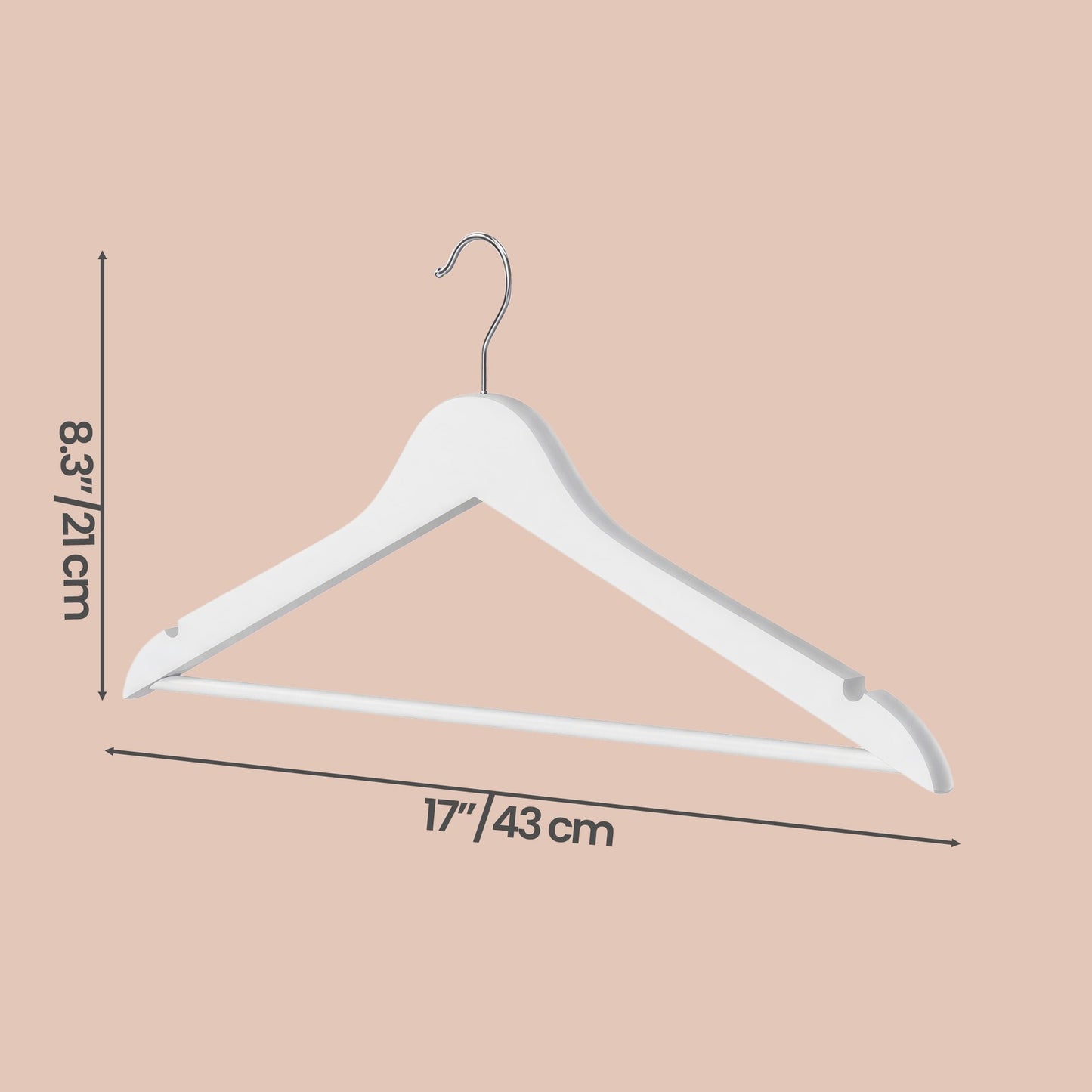 Set of 30 Clothes Hangers, Solid Birch Wood, Space Saving Coat Hangers with 360° Swivel Hooks - image 4