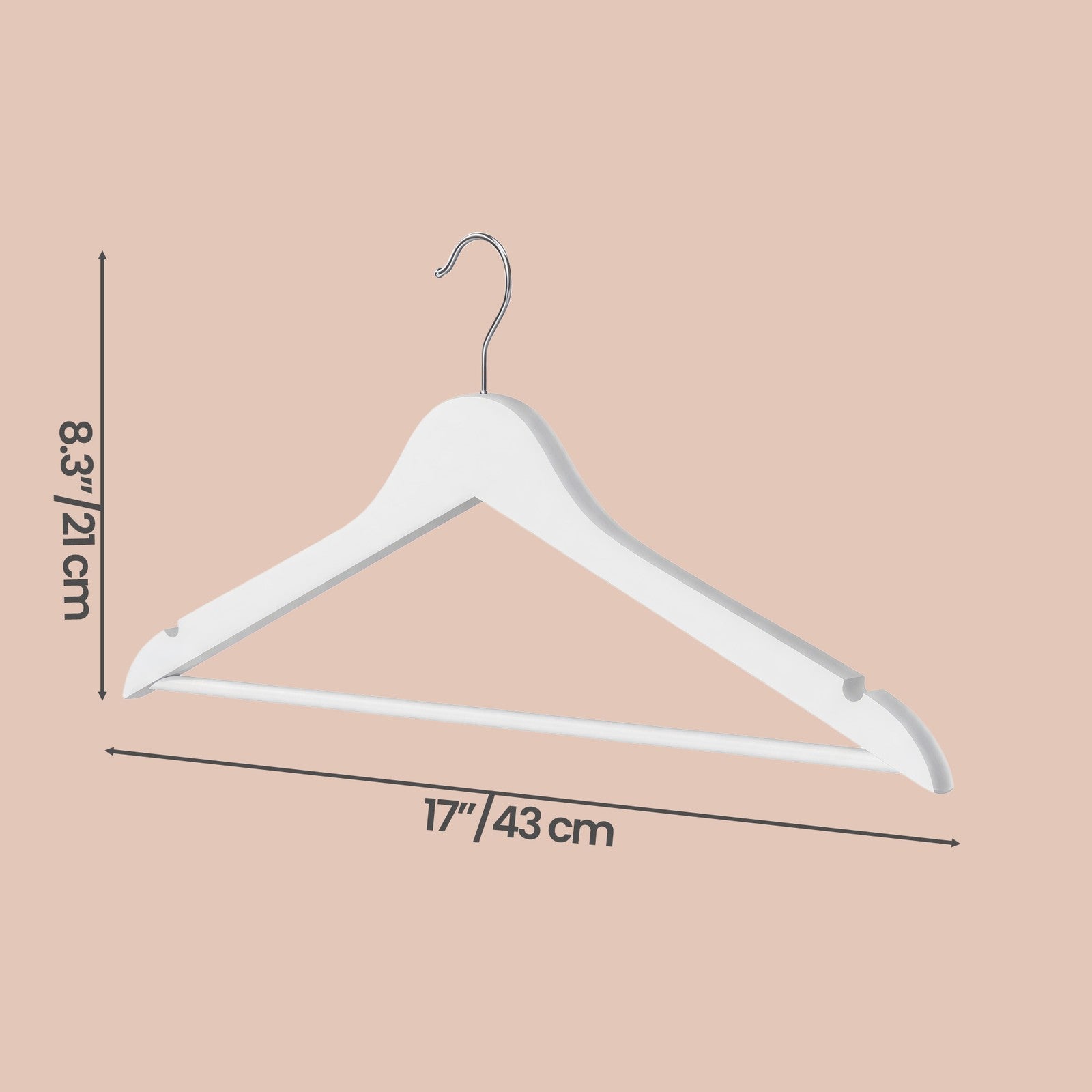 Set of 30 Clothes Hangers, Solid Birch Wood, Space Saving Coat Hangers with 360° Swivel Hooks - image 4