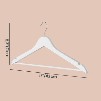 Set of 30 Clothes Hangers, Solid Birch Wood, Space Saving Coat Hangers with 360° Swivel Hooks - image 4