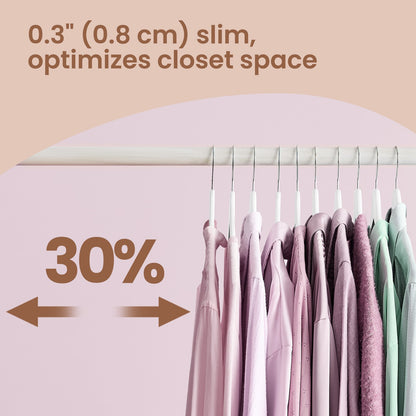 Set of 30 Clothes Hangers, Solid Birch Wood, Space Saving Coat Hangers with 360° Swivel Hooks - image 8