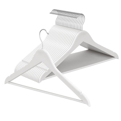 Set of 30 Clothes Hangers, Solid Birch Wood, Space Saving Coat Hangers with 360° Swivel Hooks - image 10