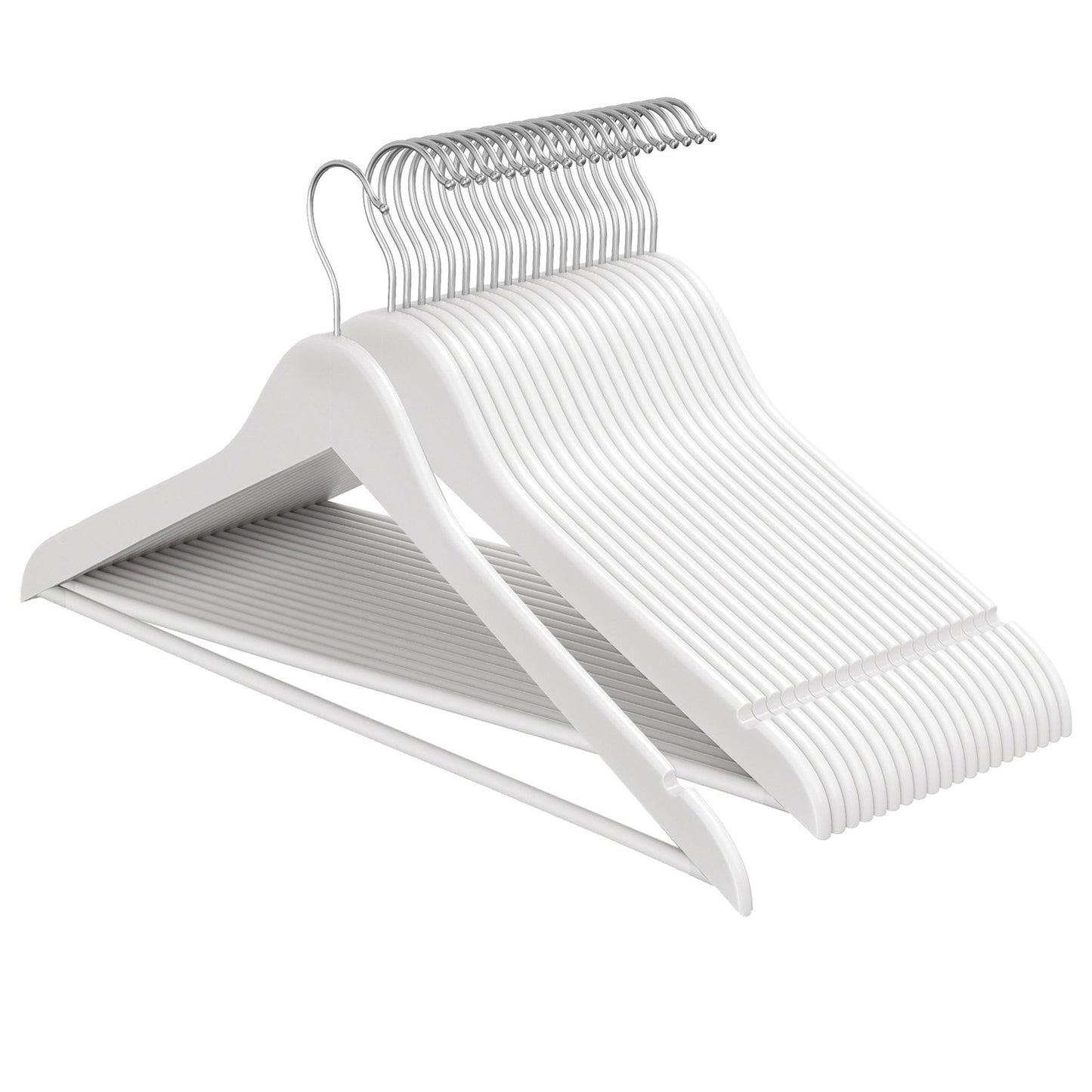 Set of 30 Clothes Hangers, Solid Birch Wood, Space Saving Coat Hangers with 360° Swivel Hooks - image 11