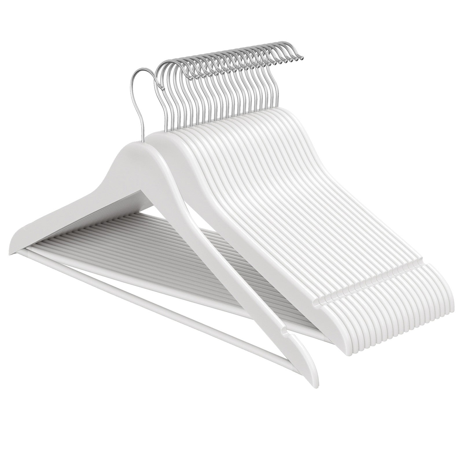Set of 30 Clothes Hangers, Solid Birch Wood, Space Saving Coat Hangers with 360° Swivel Hooks - image 11