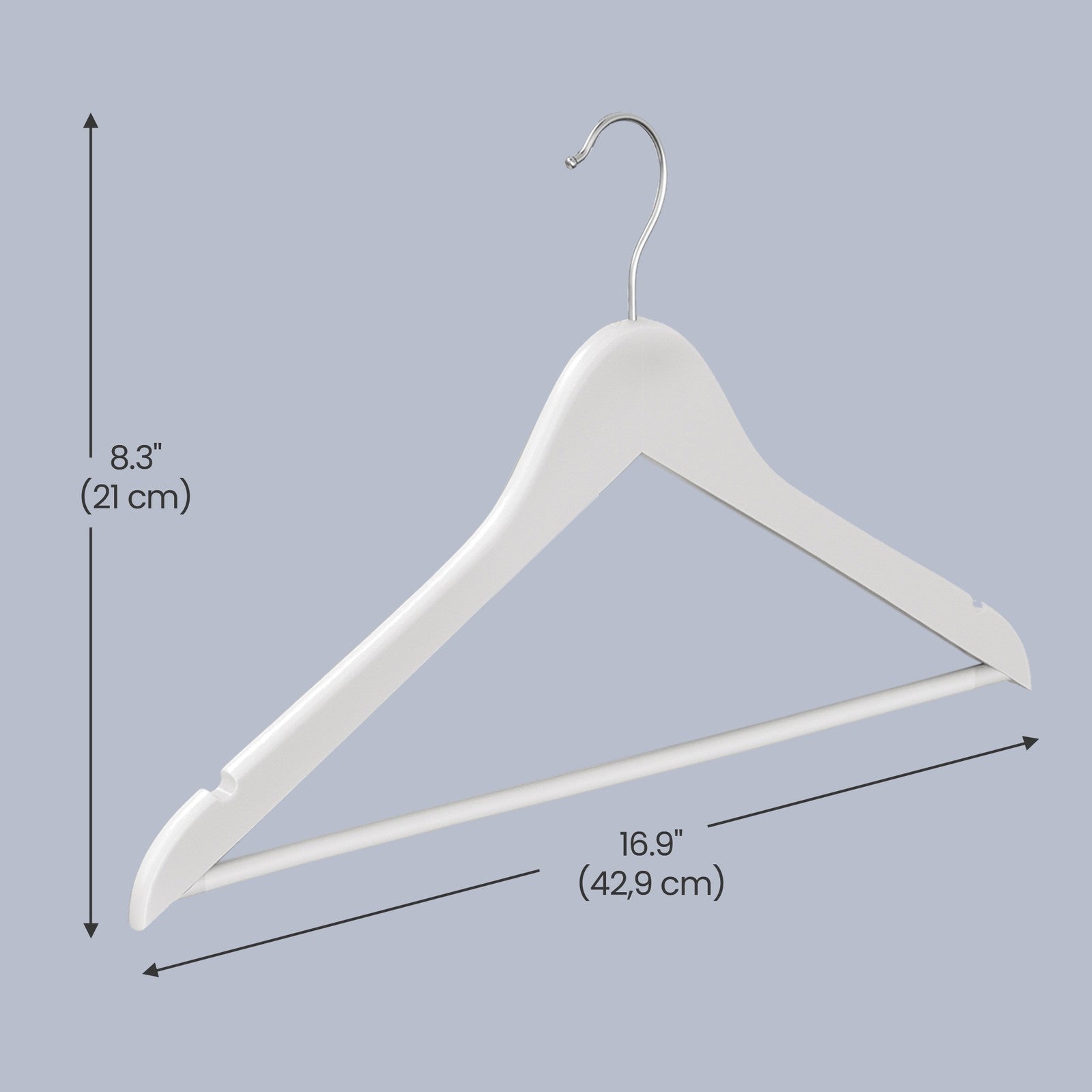 Set of 30 Clothes Hangers, Solid Birch Wood, Space Saving Coat Hangers with 360° Swivel Hooks - image 12