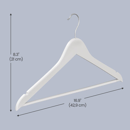 Set of 30 Clothes Hangers, Solid Birch Wood, Space Saving Coat Hangers with 360° Swivel Hooks - image 12