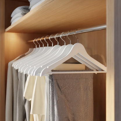 Set of 30 Clothes Hangers, Solid Birch Wood, Space Saving Coat Hangers with 360° Swivel Hooks - image 14