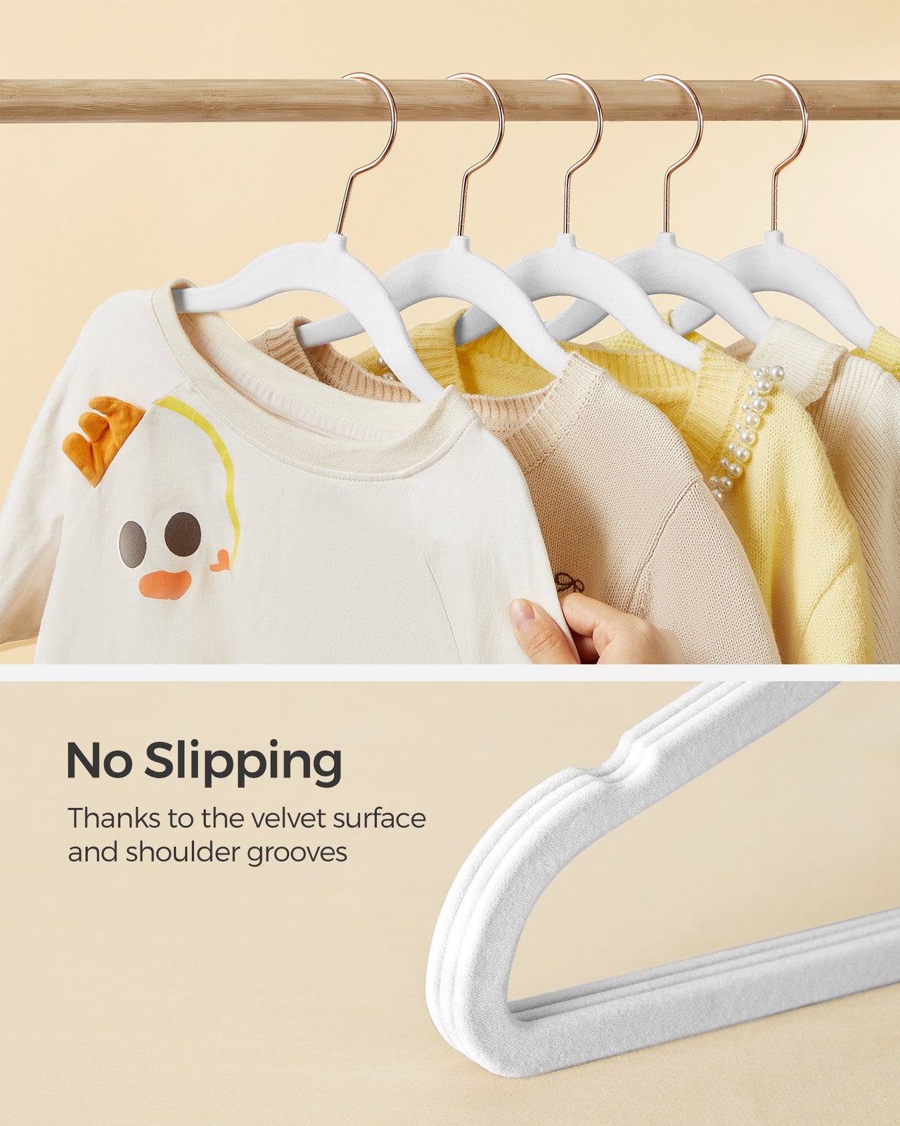 Pack of 30 Velvet Baby Hangers Cloud White - image 3
