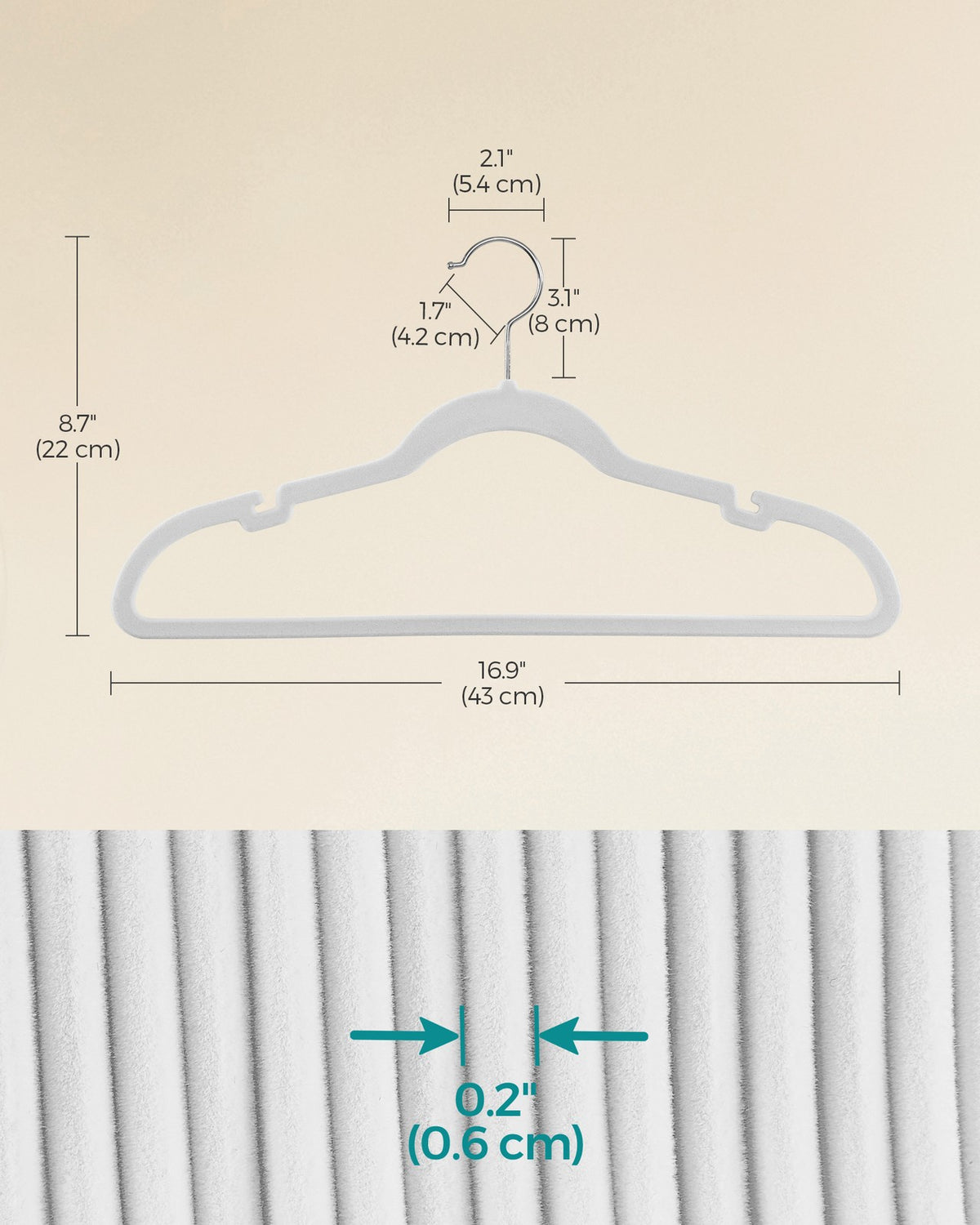 20-Pack Velvet Hangers Cloud White - image 6