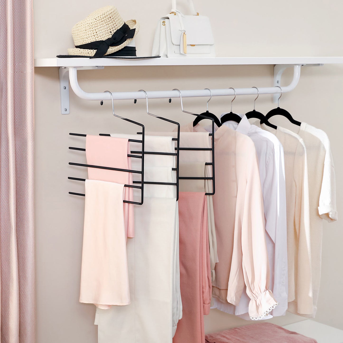 Set of 4 Black Non-Slip Pants Hangers - image 2